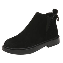 Load image into Gallery viewer, Women Round Toe Shoes Flat Booties Slip-On Suede Solid Color Shoes Martin Boots
